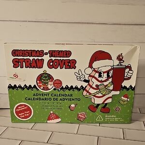 Christmas-Themed Straw Cover Advent Calendar